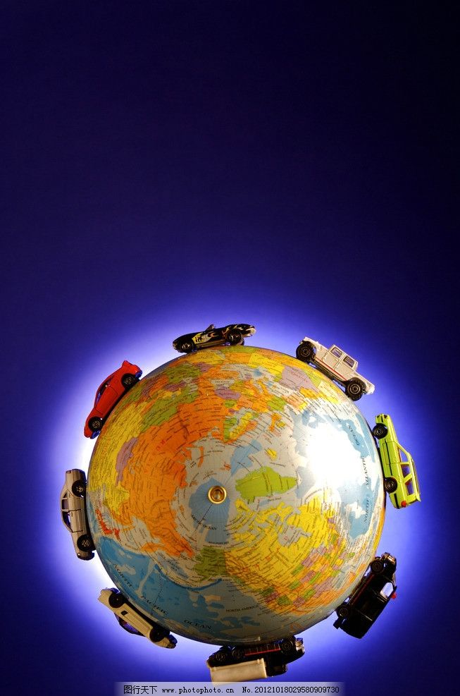环保汽车图片,汽车模型 地球 地球仪 汽车上的国
