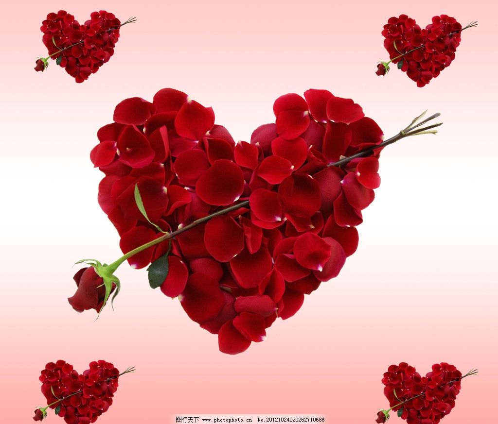 爱心组成的玫瑰花图片素材-正版创意图片500252700-摄图网