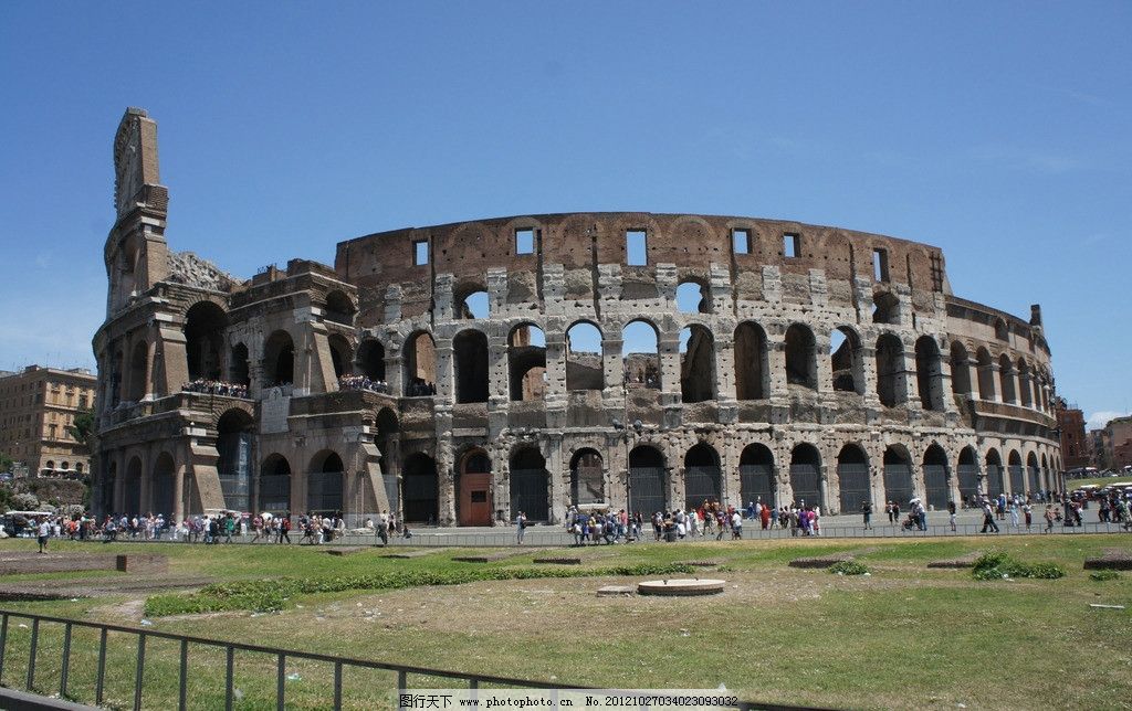 古罗马斗兽场废墟图片