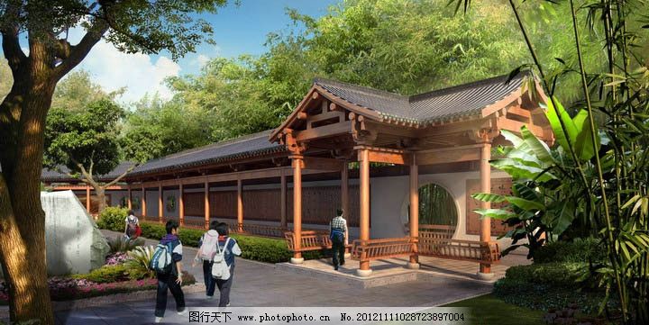 中国传统园林效果图图片_园林设计_环境设计