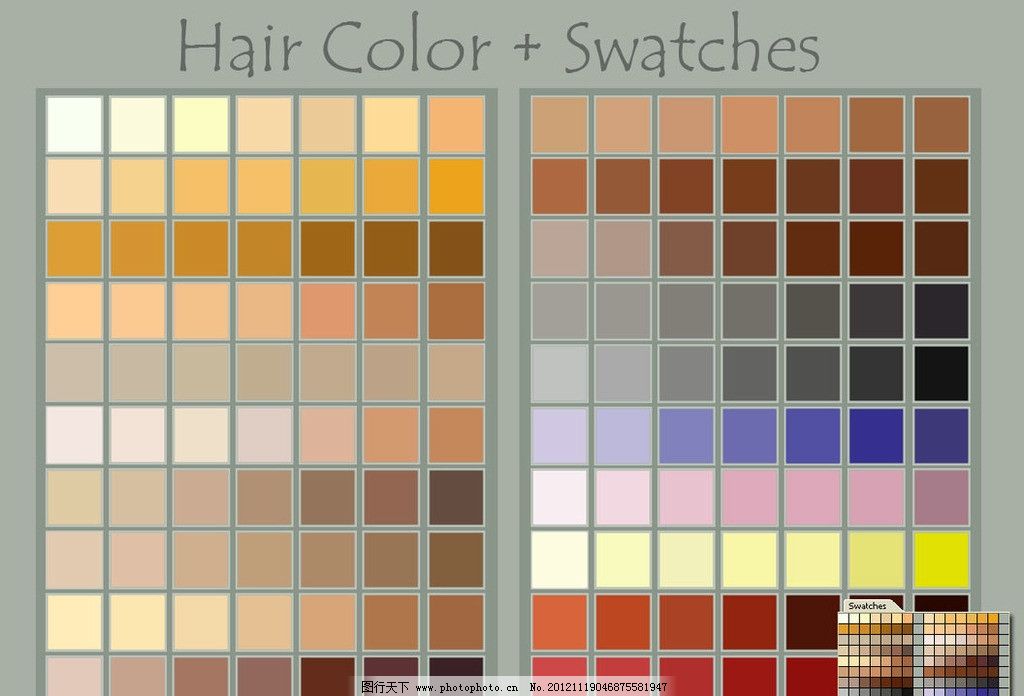 头发色值色板