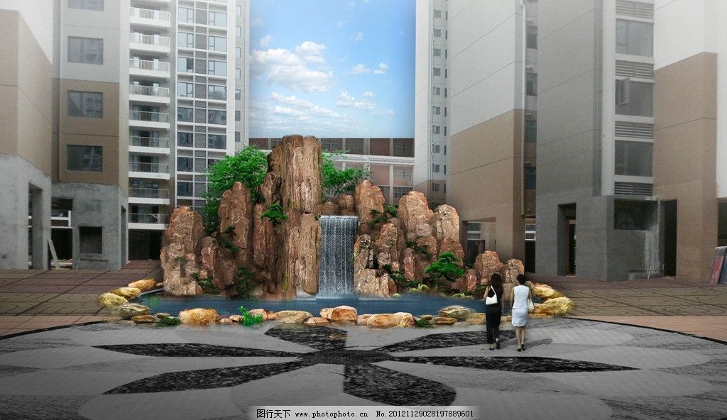 塑石假山效果图 鱼池 瀑布 景观 水景_装修图库 塑石假山效果图 鱼池 瀑布 景观 水景