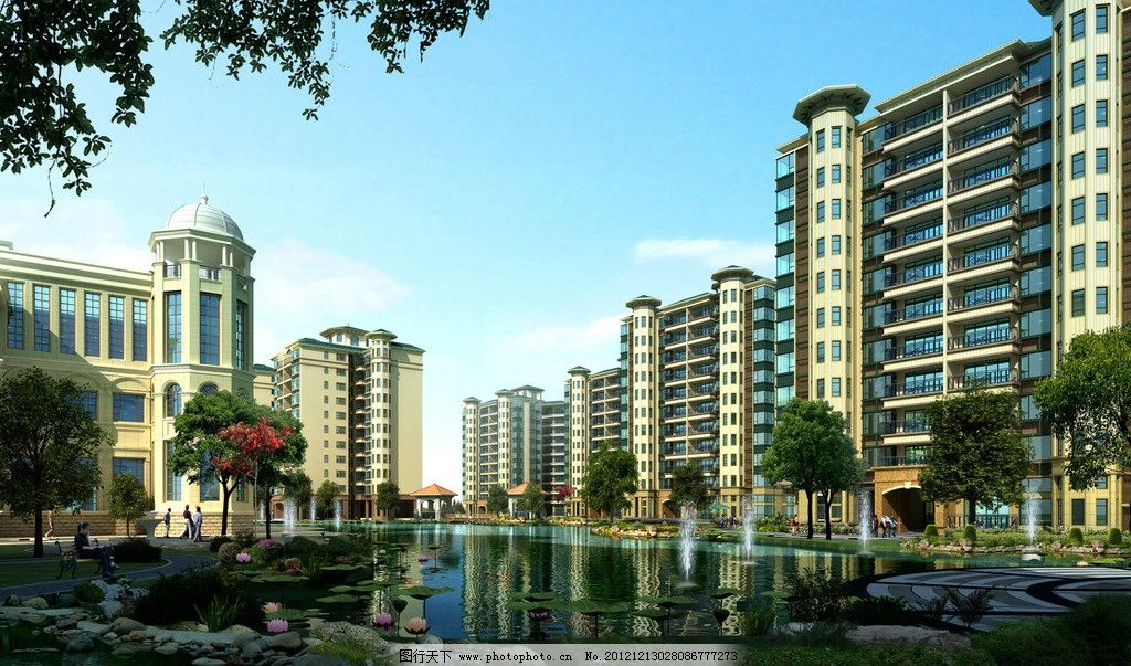 住宅 欧式 高层 建筑效果图 建筑设计 环境设计 设计 72dpi