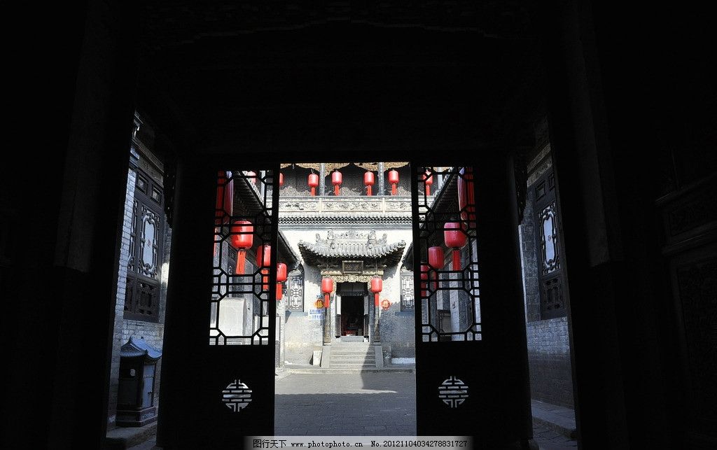 乔家大院,乔家,古门,红灯笼,古城小院,古建筑,人文景观,旅游摄影,摄影,300DPI,JPG