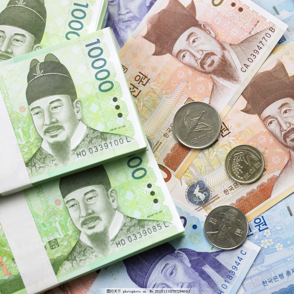 韩元韩币图片_金融货币_金融科技-图行天下素材网