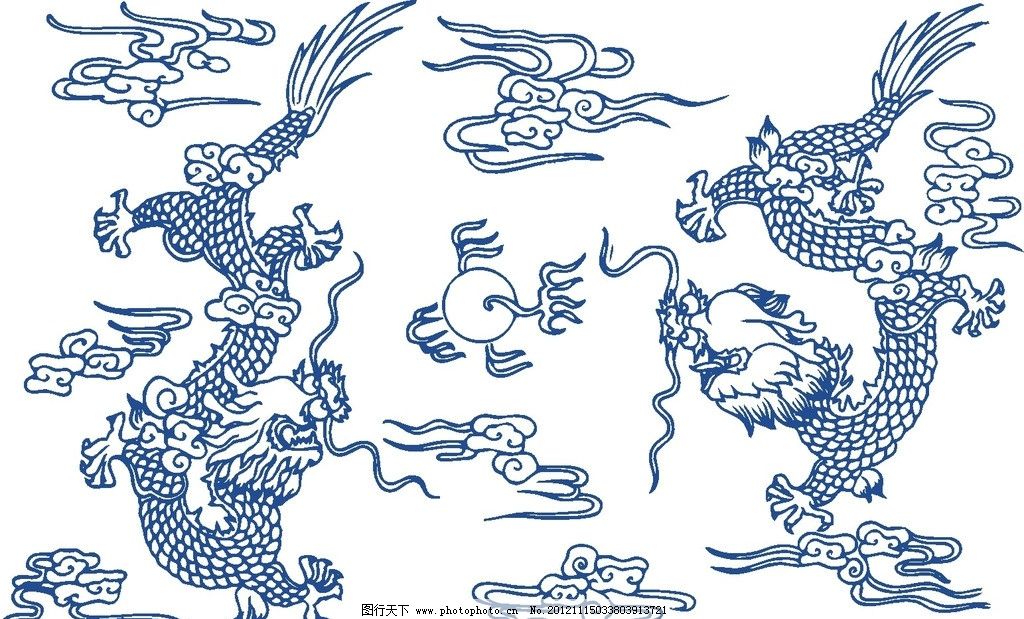 青花瓷图案龙纹图片 其他图片素材 其他 图行天下素材网
